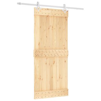 Puerta Corredera Con Herrajes Madera Maciza De Pino 90x210 Cm Vidaxl