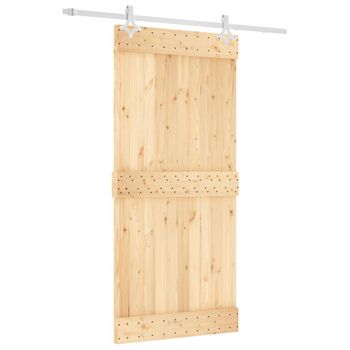 Puerta Corredera Con Herrajes Madera Maciza De Pino 95x210 Cm Vidaxl