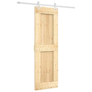 Puerta Corredera Con Herrajes Madera Maciza De Pino 70x210 Cm Vidaxl