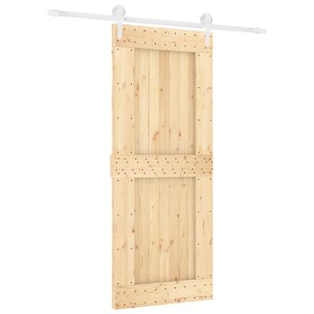 Puerta Corredera Con Herrajes Madera Maciza De Pino 85x210 Cm Vidaxl