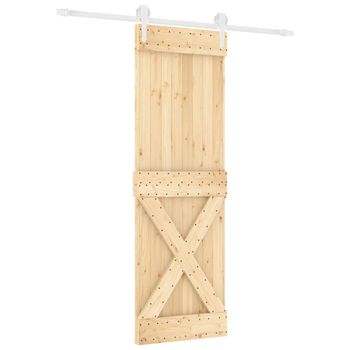 Puerta Corredera Con Herrajes Madera Maciza De Pino 70x210 Cm Vidaxl