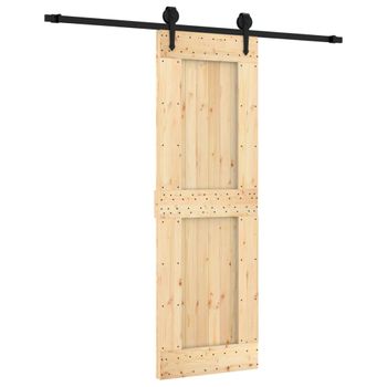 Puerta Corredera Con Herrajes Madera Maciza De Pino 70x210 Cm Vidaxl