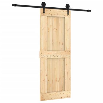 Puerta Corredera Con Herrajes Madera Maciza De Pino 80x210 Cm Vidaxl