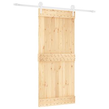 Puerta Corredera Con Herrajes Madera Maciza De Pino 90x210 Cm Vidaxl