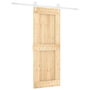 Puerta Corredera Con Herrajes Madera Maciza De Pino 80x210 Cm Vidaxl