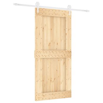 Puerta Corredera Con Herrajes Madera Maciza De Pino 95x210 Cm Vidaxl