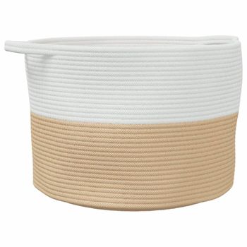 Cestas De Almacenaje 2 Uds Algodón Marrón Y Blanco Ø24x18 Cm Vidaxl con  Ofertas en Carrefour