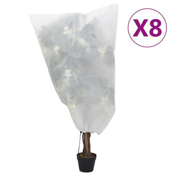 Cubiertas Para Plantas Con Cordón 8 Uds 70 G/m² 0,8x0,8 M Vidaxl