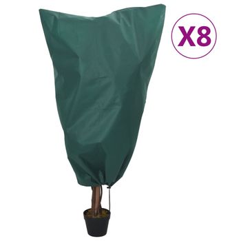 Cubiertas Para Plantas Con Cordón 8 Uds 70 G/m² 0,8x0,8 M Vidaxl