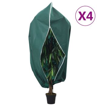 Cubiertas Para Plantas Con Cremallera 4 Uds 70 G/m² 1x1,55 M Vidaxl