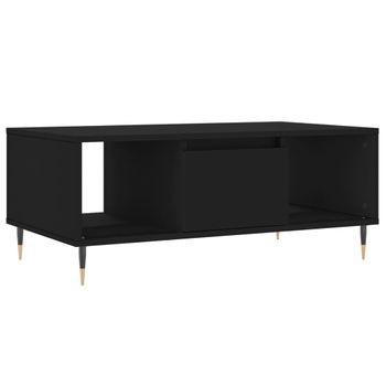 Mesa De Centro Madera Contrachapada Negro 90x50x36,5 Cm Vidaxl