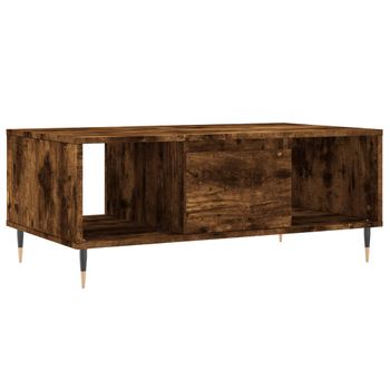 Mesa De Centro Madera Contrachapada Roble Ahumado 90x50x36,5 Cm Vidaxl