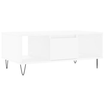 Mesa De Centro Madera Contrachapada Blanco 90x50x36,5 Cm Vidaxl