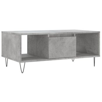 Mesa De Centro Madera Contrachapada Gris Hormigón 90x50x36,5 Cm Vidaxl