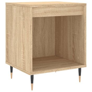 Mesita De Noche Madera De Ingeniería Roble Sonoma 40x35x50 Cm Vidaxl