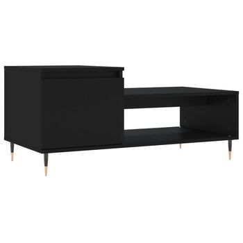 Mesa De Centro Madera Contrachapada Negro 100x50x45 Cm Vidaxl