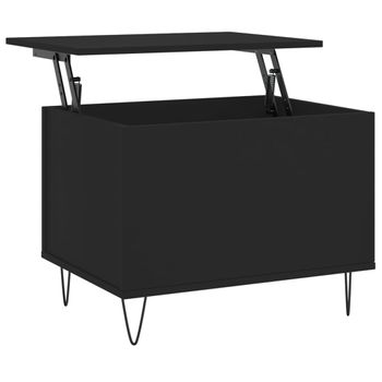 Mesa De Centro Madera Contrachapada Negro 60x44,5x45 Cm Vidaxl