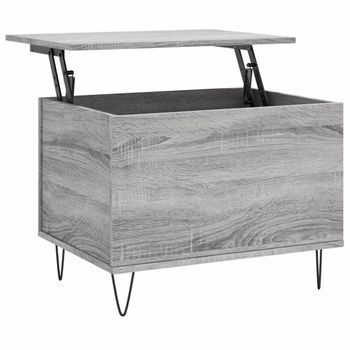 Mesa De Centro Madera Contrachapada Gris Sonoma 60x44,5x45 Cm Vidaxl