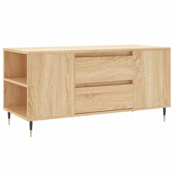 Mesa De Centro Madera De Ingeniería Roble Sonoma 102x44,5x50 Cm Vidaxl