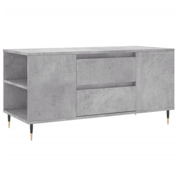 Mesa De Centro Madera Ingeniería Gris Hormigón 102x44,5x50 Cm Vidaxl