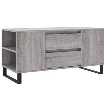 Mesa De Centro Madera De Ingeniería Gris Sonoma 102x44,5x50 Cm Vidaxl