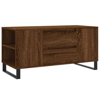 Mesa De Centro Madera De Ingeniería Marrón Roble 102x44,5x50 Cm Vidaxl