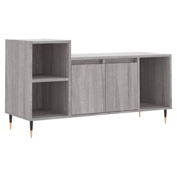 Mueble De Tv Madera Contrachapada Gris Sonoma 100x35x55 Cm Vidaxl