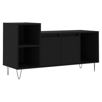 Mueble Para Tv Madera Contrachapada Negro 100x35x55 Cm Vidaxl