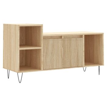 Mueble Para Tv Madera Contrachapada Roble Sonoma 100x35x55 Cm Vidaxl