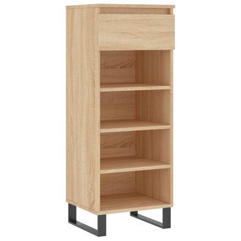 Mueble Zapatero Madera Contrachapada Roble Sonoma 40x36x105 Cm Vidaxl