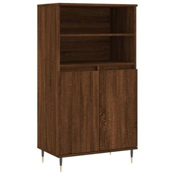 Aparador Alto Madera Contrachapada Marrón Roble 60x36x110 Cm Vidaxl