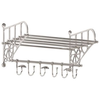 Soporte De Equipaje Con Perchas De Pared Aluminio Vidaxl