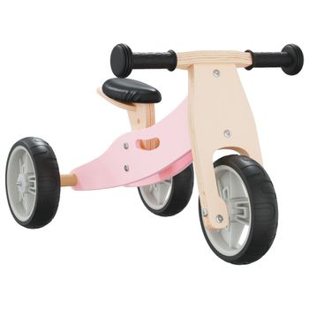 Bicicleta De Equilibrio Para Niños 2 En 1 Rosa Vidaxl