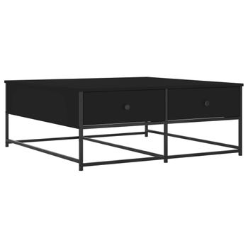 Mesa De Centro Madera De Ingeniería Negro 100x99x40 Cm Vidaxl