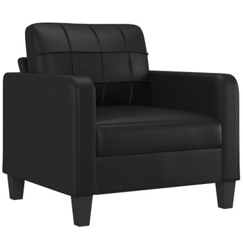 Sillón Cuero Sintético Negro 60 Cm Vidaxl