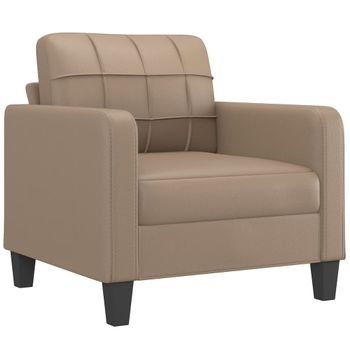 Sillón Cuero Sintético Color Capuchino 60 Cm Vidaxl