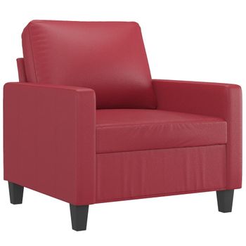 Sillón Cuero Sintético Rojo Tinto 60 Cm Vidaxl