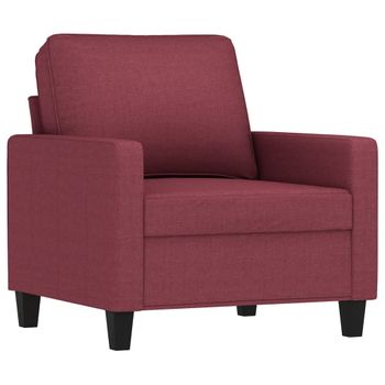 Sillón De Tela Rojo Tinto 60 Cm Vidaxl