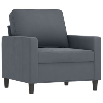 Sillón De Terciopelo Gris Oscuro 60 Cm Vidaxl