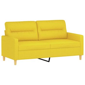 Sofá De 2 Plazas De Tela Amarillo Claro 140 Cm Vidaxl