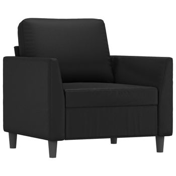 Sillón Cuero Sintético Negro 60 Cm Vidaxl