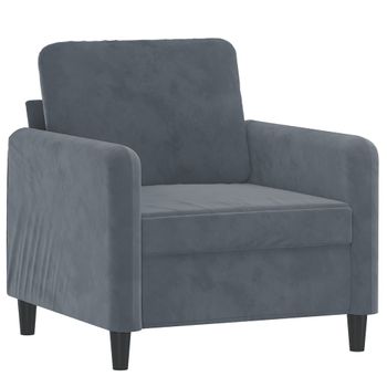 Sillón De Terciopelo Gris Oscuro 60 Cm Vidaxl