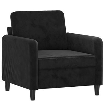 Sillón De Terciopelo Negro 60 Cm Vidaxl