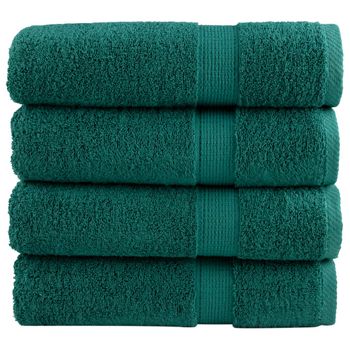 Toallas De Baño 4 Uds 100% Algodón Verde 100x150 Cm 600 Gsm Vidaxl