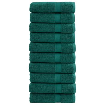 Toallas De Baño 10 Uds 100% Algodón Verde 100x150 Cm 600 Gsm Vidaxl