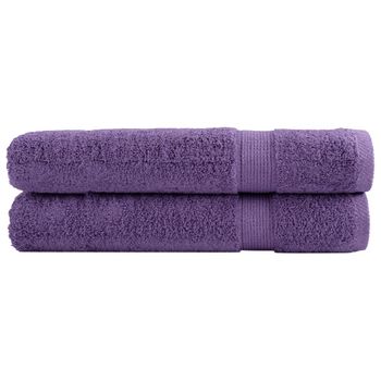 Toallas De Sauna 2 Uds 100% Algodón Morado 80x200 Cm 600 Gsm Vidaxl