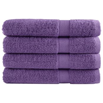 Toallas De Sauna 4 Uds 100% Algodón Morado 80x200 Cm 600 Gsm Vidaxl