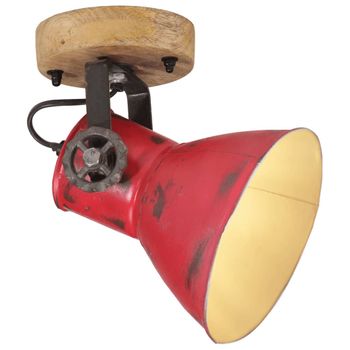 Lámpara De Pared Rojo Desgastado 25 W E27 11,5x11,5x25 Cm Vidaxl