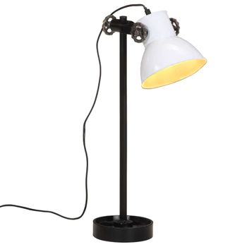 Lámpara De Escritorio Blanca 25 W E27 15x15x55 Cm Vidaxl