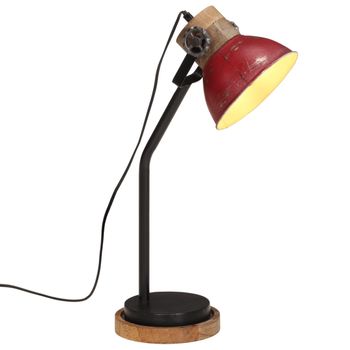 Lámpara De Escritorio Rojo Desgastado 25 W E27 18x18x60 Cm Vidaxl